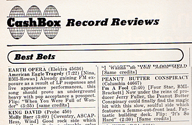 Earth Opera in Cashbox